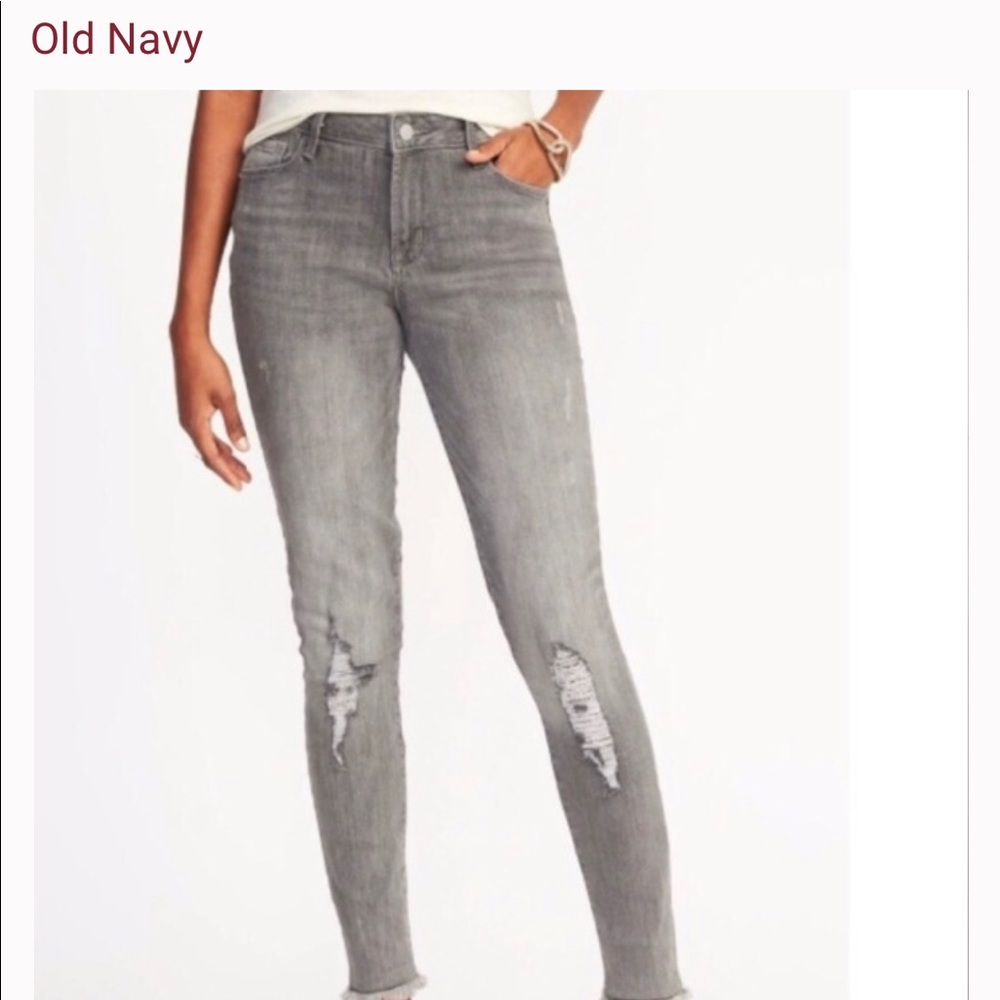 Grey distressed Old Navy Rockstar Jeans